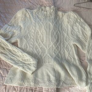 Winter white knit sweater- worn once in  great condition